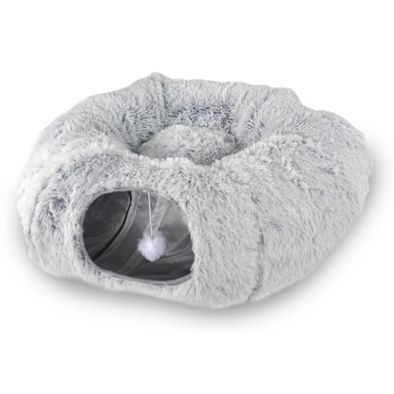 Tunnel pour chat gris 90 cm